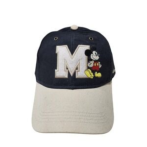 Mickey Mouse Disney Parks Hat Cap Strap Back Mens One Size Blue Tan Disney World